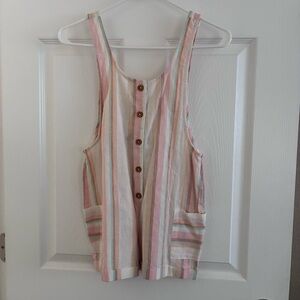 Roxy Girls' "Long Way From Home" Linen Blend Romper, Size Medium, NWT